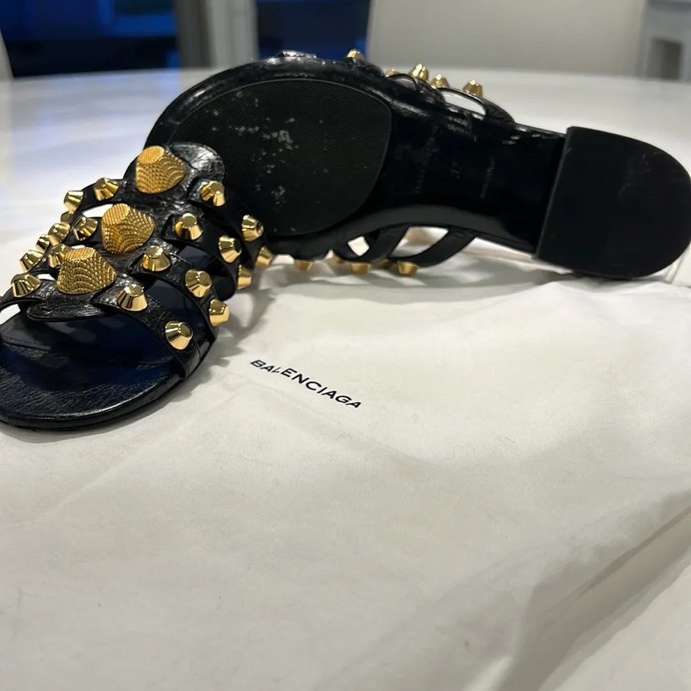 Balenciaga Grommet Sandal Black 37 - Picture 9 of 10